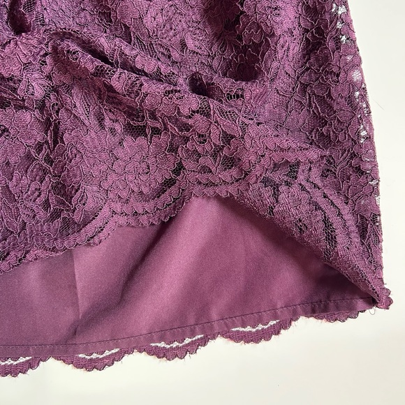 Ann Taylor LOFT skirt purple/maroon with lace size 4 petite - Picture 5 of 7